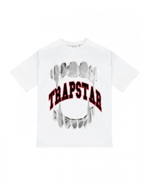 White Mens Trapstar Vicious Victory T-Shirt | CTK-541908