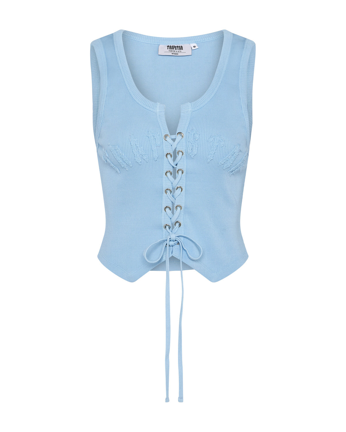 Baby Blue Womens Trapstar Irongate Lace Up Vest | SRU-379602