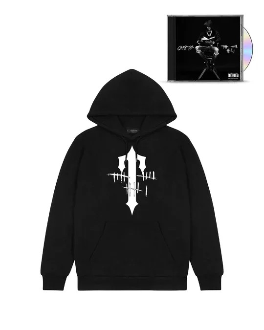 Black Mens Trapstar ATESTB TRAPSTAR X CHAPTER Hoodie | LKA-953824