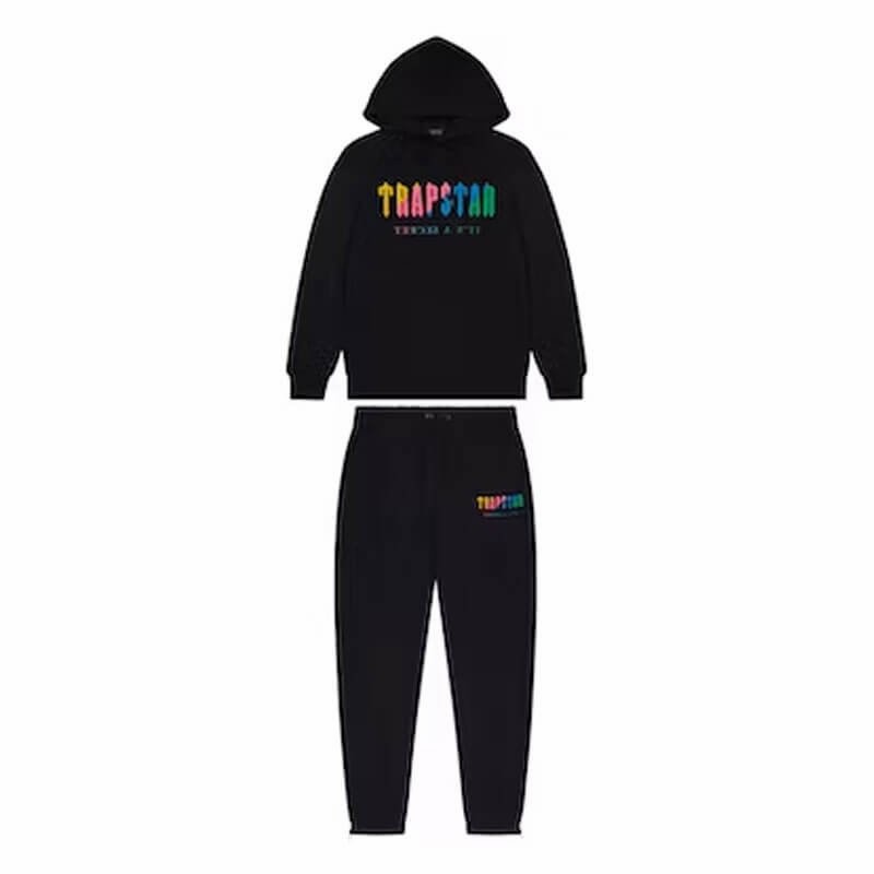 Black Mens Trapstar Chenille Decoded Tracksuits | LCV-703598