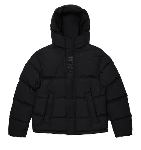 Black Mens Trapstar Decoded 2.0 Hooded Blackout Edition Puffer Jackets | BAS-823910