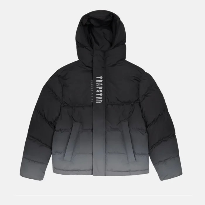 Black Mens Trapstar Decoded 2.0 Hooded Padded Puffer Jackets | DIX-471236