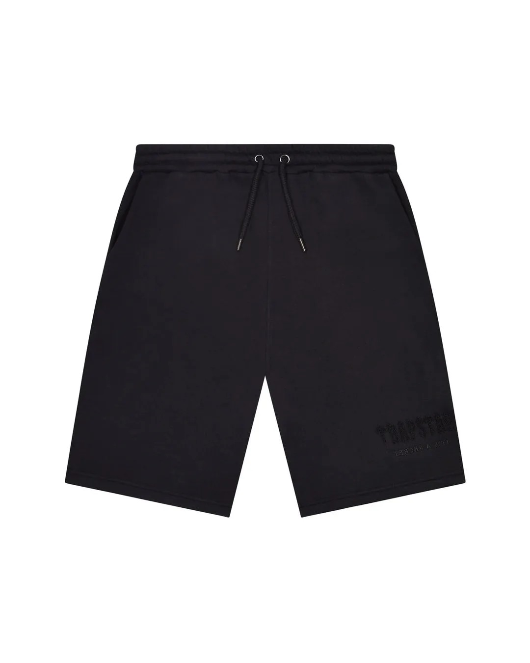 Black Mens Trapstar Decoded Chenille Shorts | WIU-628305