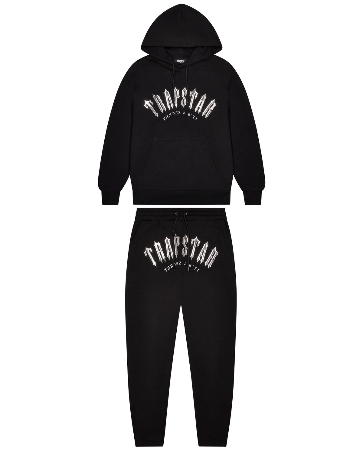 Black Mens Trapstar Decoded Hooded Gel Tracksuits | RPY-981653