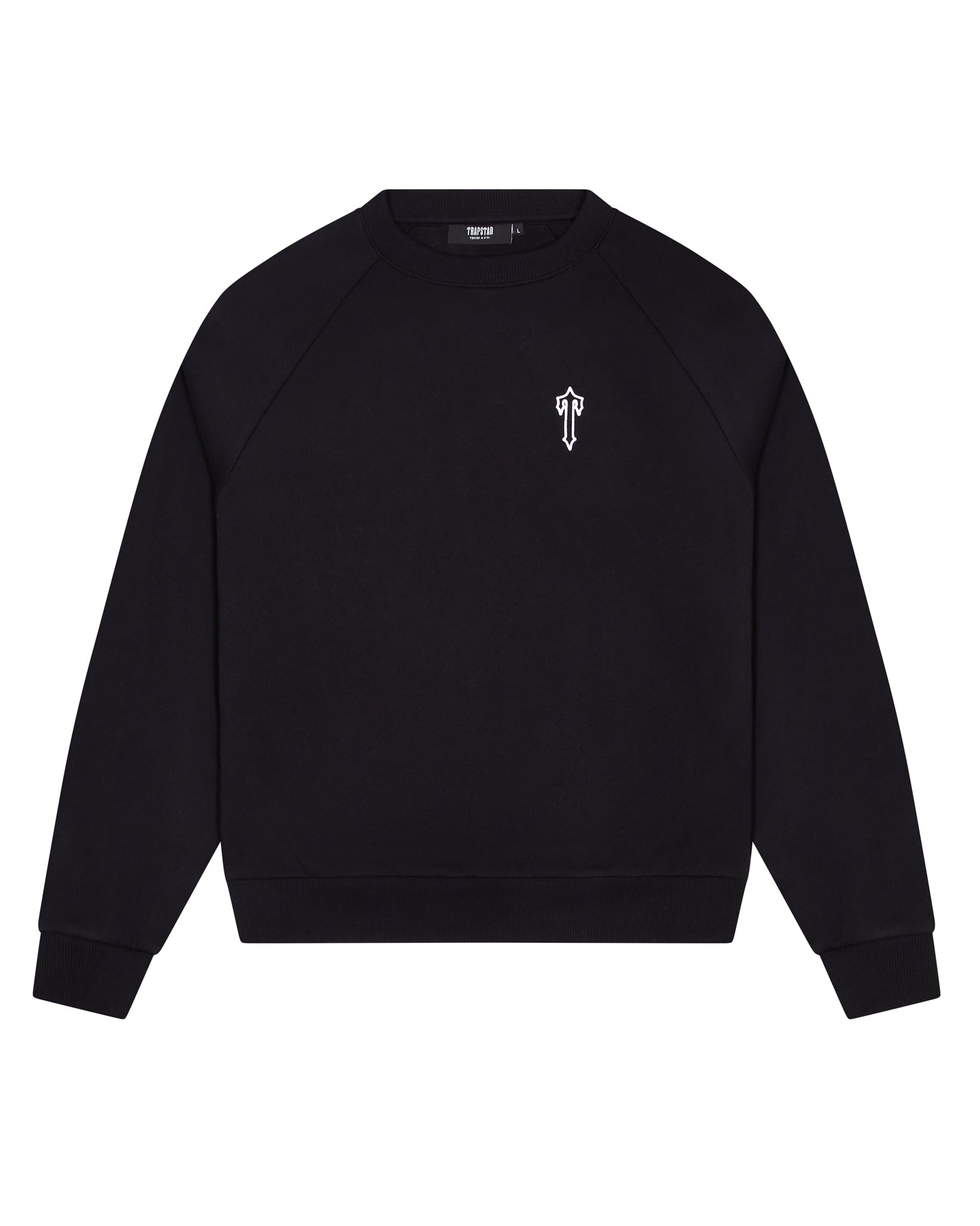 Black Mens Trapstar Foundation Crew Sweatshirts | RMF-580324