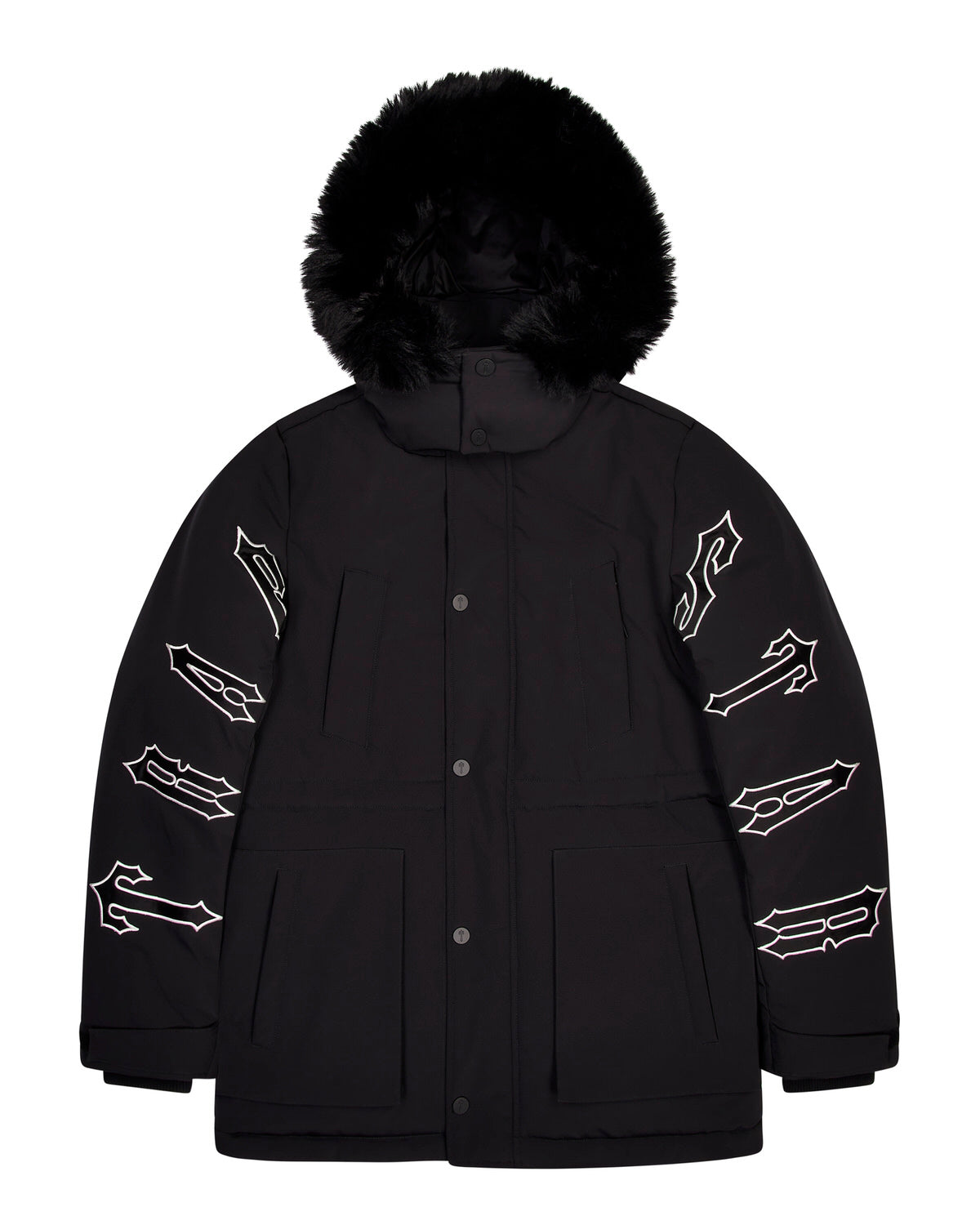 Black Mens Trapstar Hooded Irongate Coats | SNG-792486