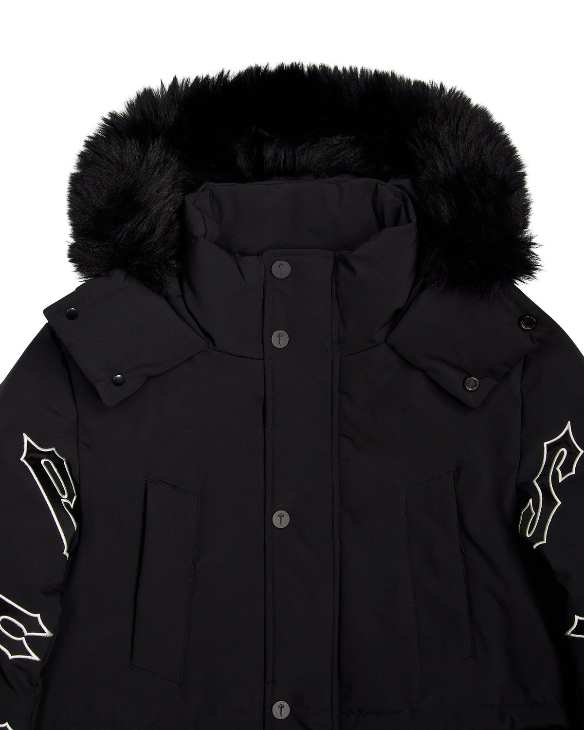 Black Mens Trapstar Hooded Irongate Coats | SNG-792486