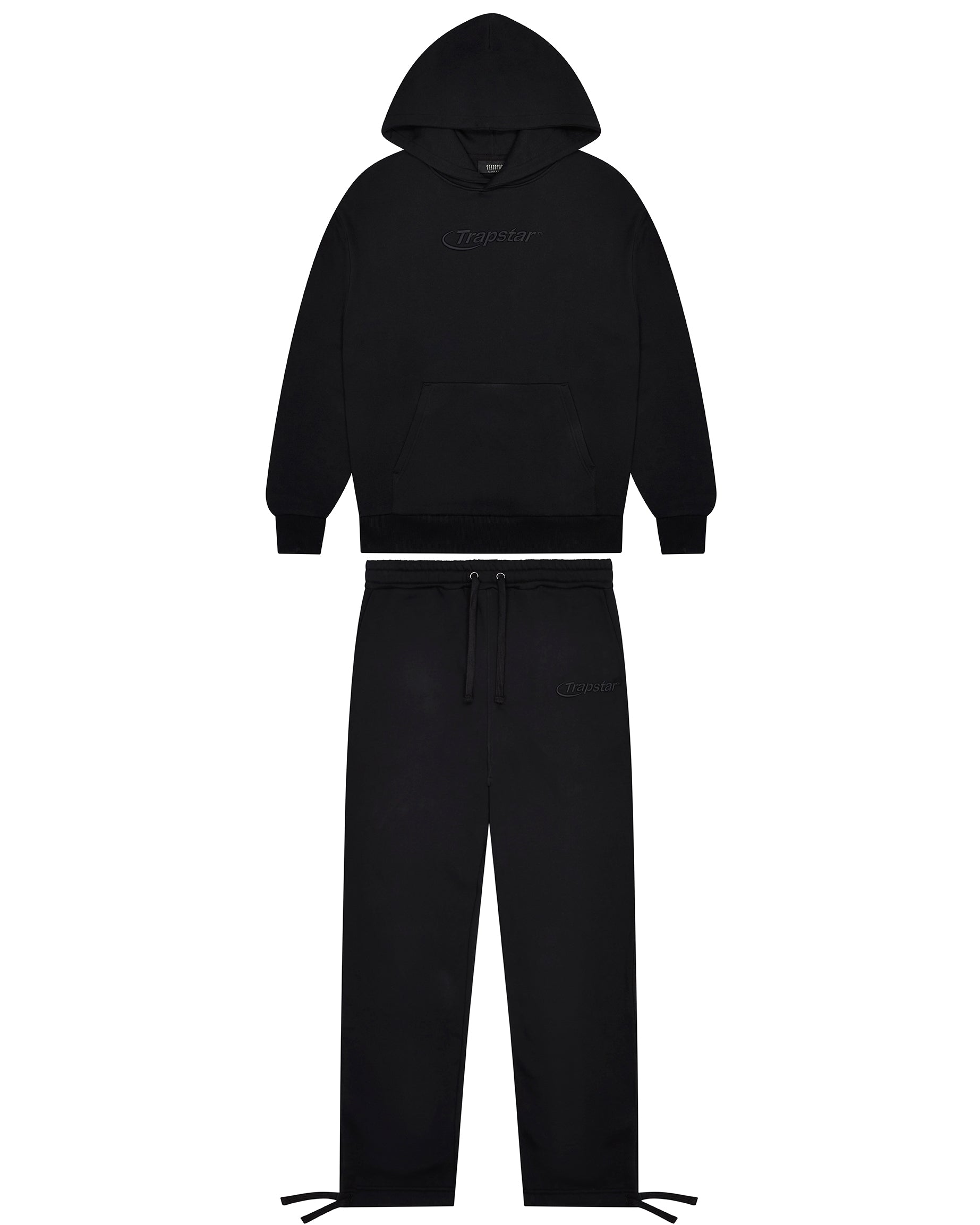 Black Mens Trapstar Hyperdrive Embroidered Tracksuits | HDC-745269