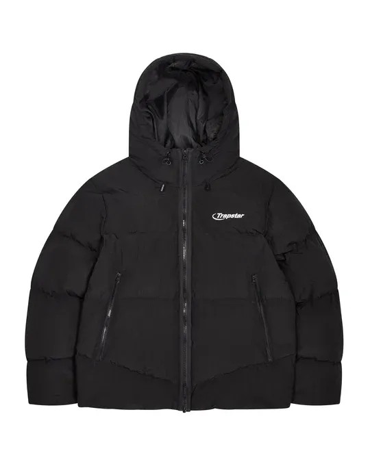 Black Mens Trapstar Hyperdrive Puffer Jackets | YXV-605942