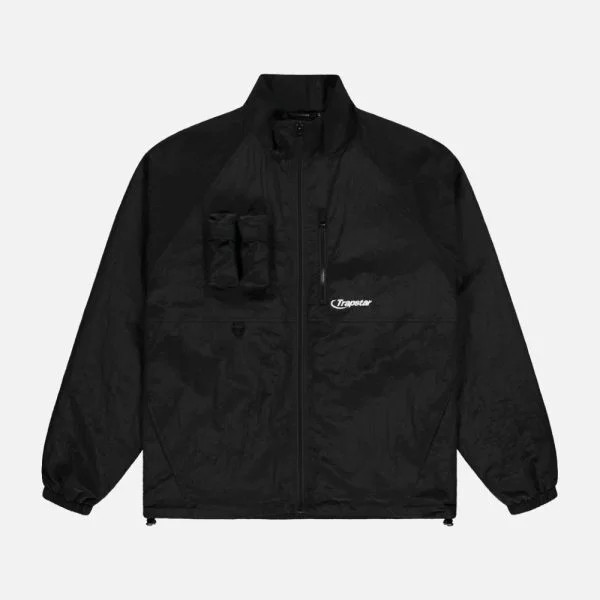 Black Mens Trapstar Hyperdrive Ripstop City Zip-Up Coats | NXU-927610