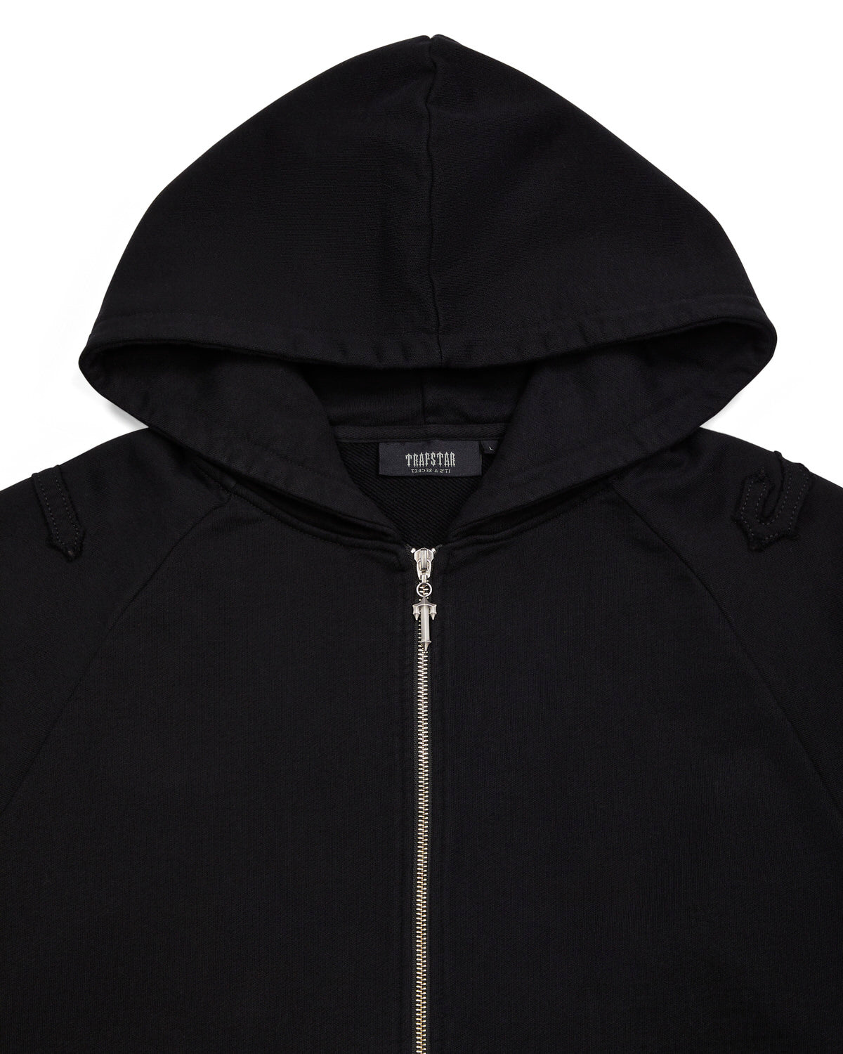 Black Mens Trapstar Irongate Patchwork Zip Hoodie | HBQ-673845