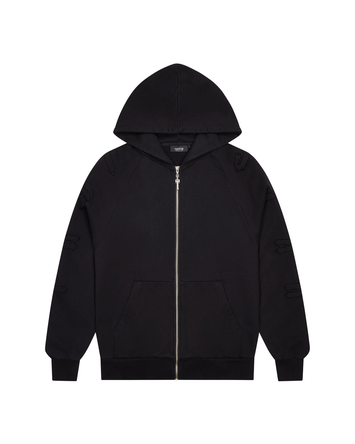 Black Mens Trapstar Irongate Patchwork Zip Hoodie | HBQ-673845