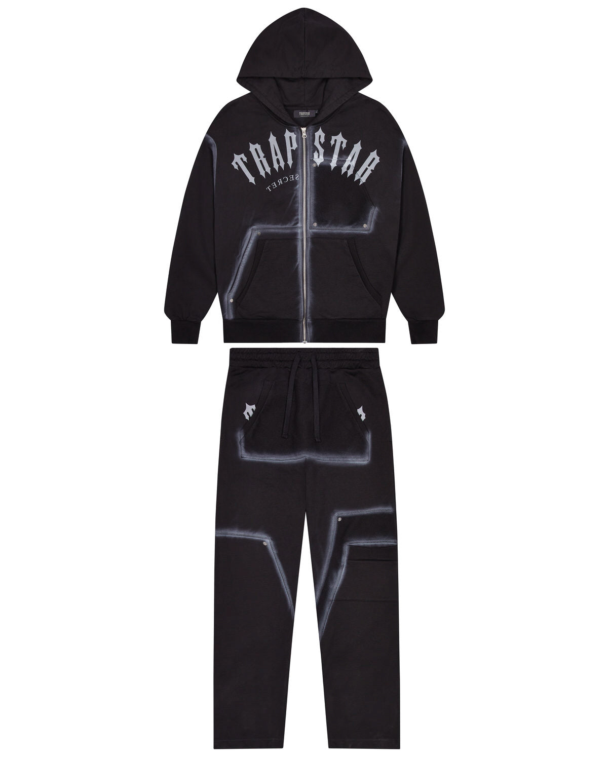 Black Mens Trapstar Irongate Rivet 2.0 - Blackstorm Edition Tracksuits | IHQ-876921