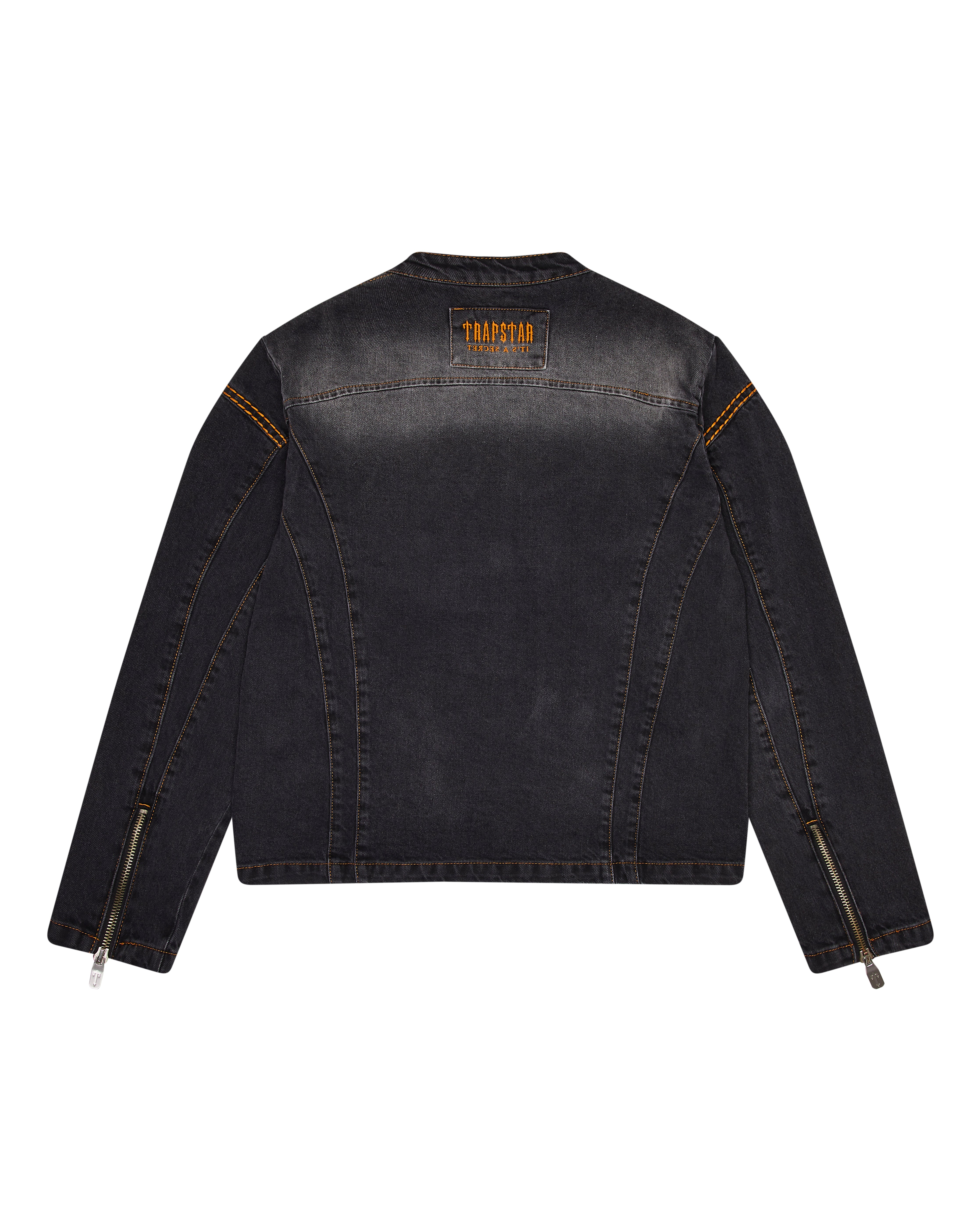 Black Mens Trapstar Irongate T Panel Denim Jackets | IKP-320968