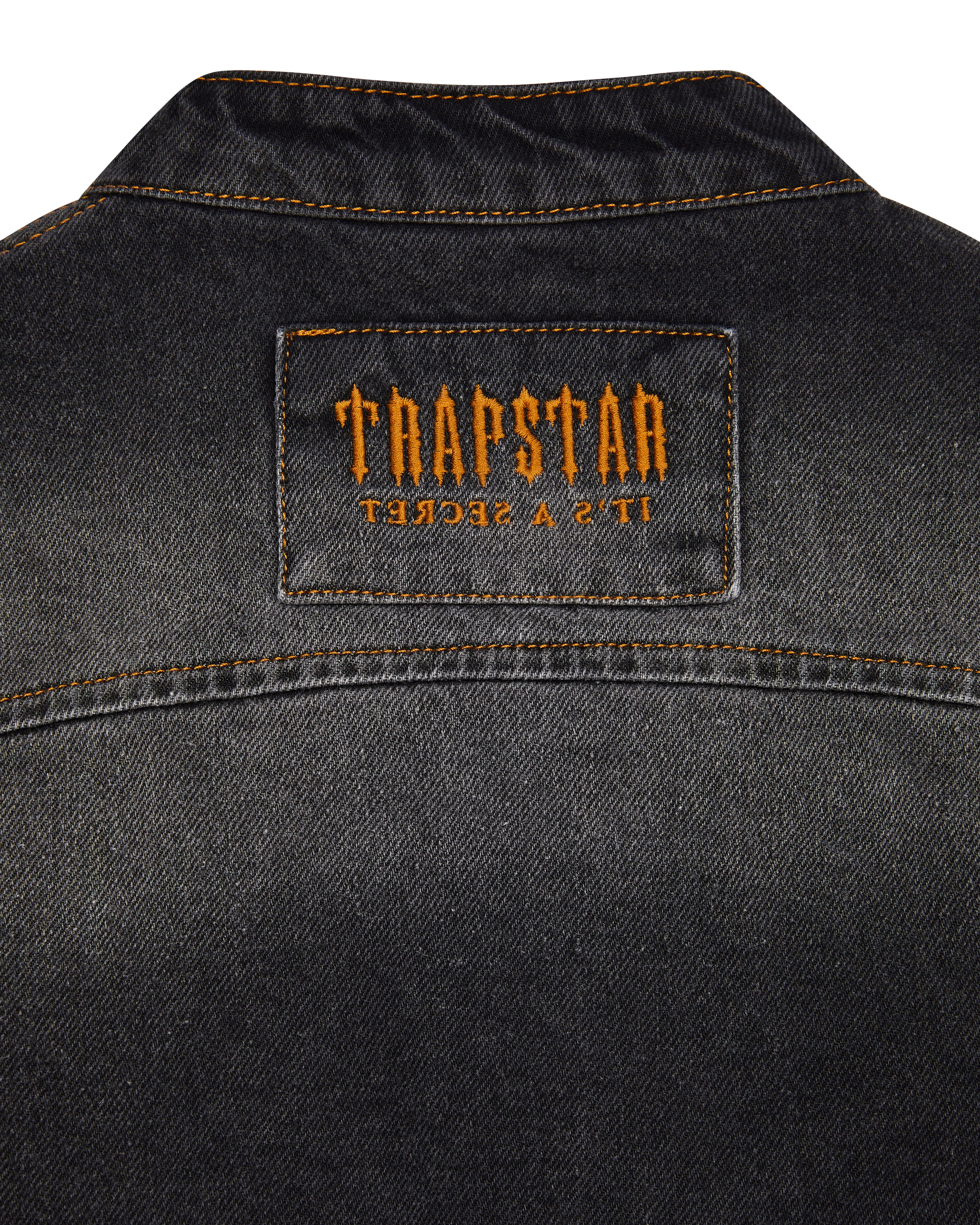 Black Mens Trapstar Irongate T Panel Denim Jackets | IKP-320968