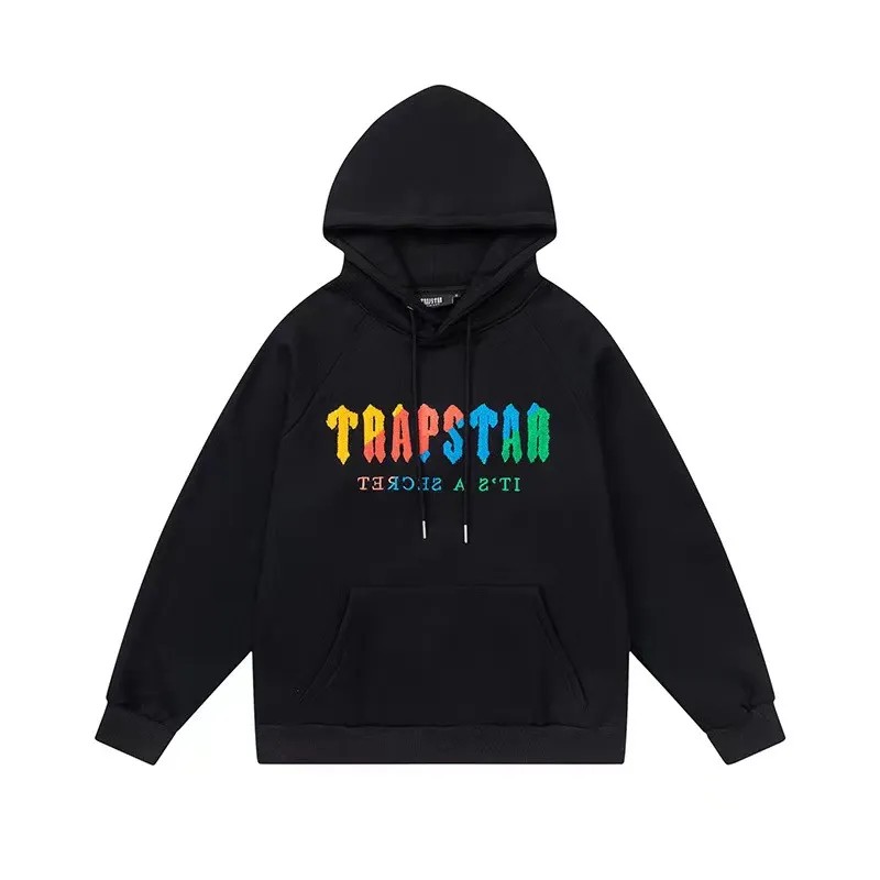 Black Mens Trapstar It’s A Secret Hoodie | GQK-462850