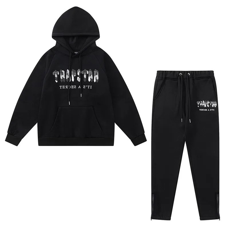 Black Mens Trapstar It’s A Secret Tracksuits | WOR-471890