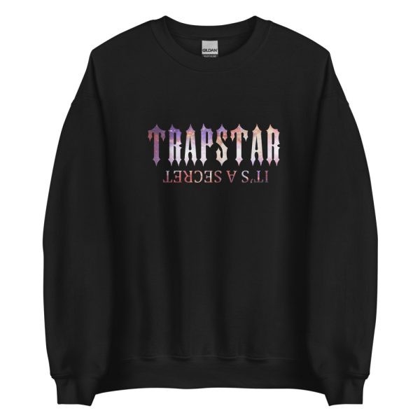 Black Mens Trapstar It’s a secret Galaxy Sweatshirts | JPG-219085