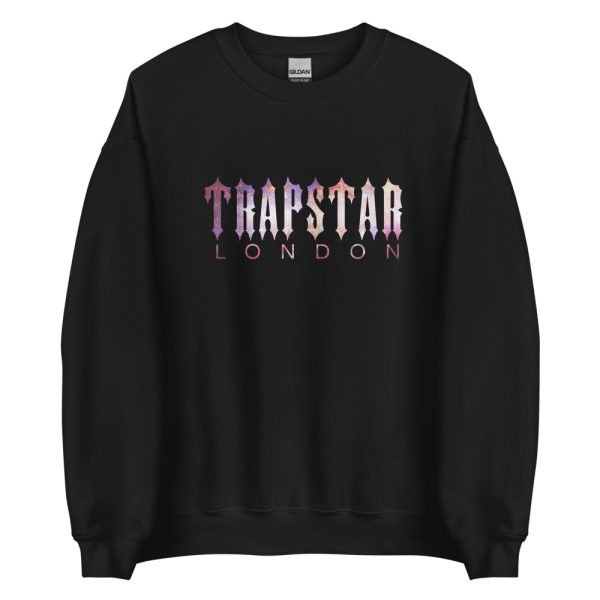 Black Mens Trapstar London Galaxy Sweatshirts | GAO-510276