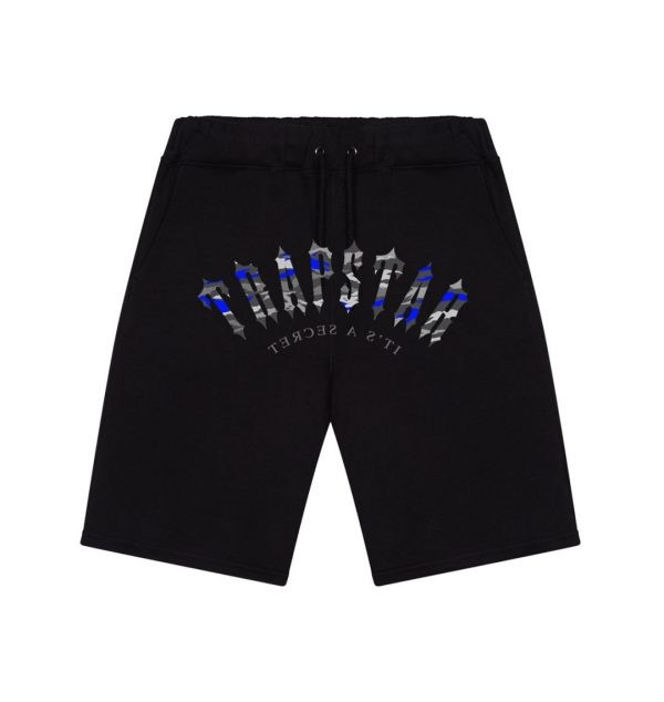 Black Mens Trapstar London Irongate Arch It’s A Secret Shorts | CVP-043812