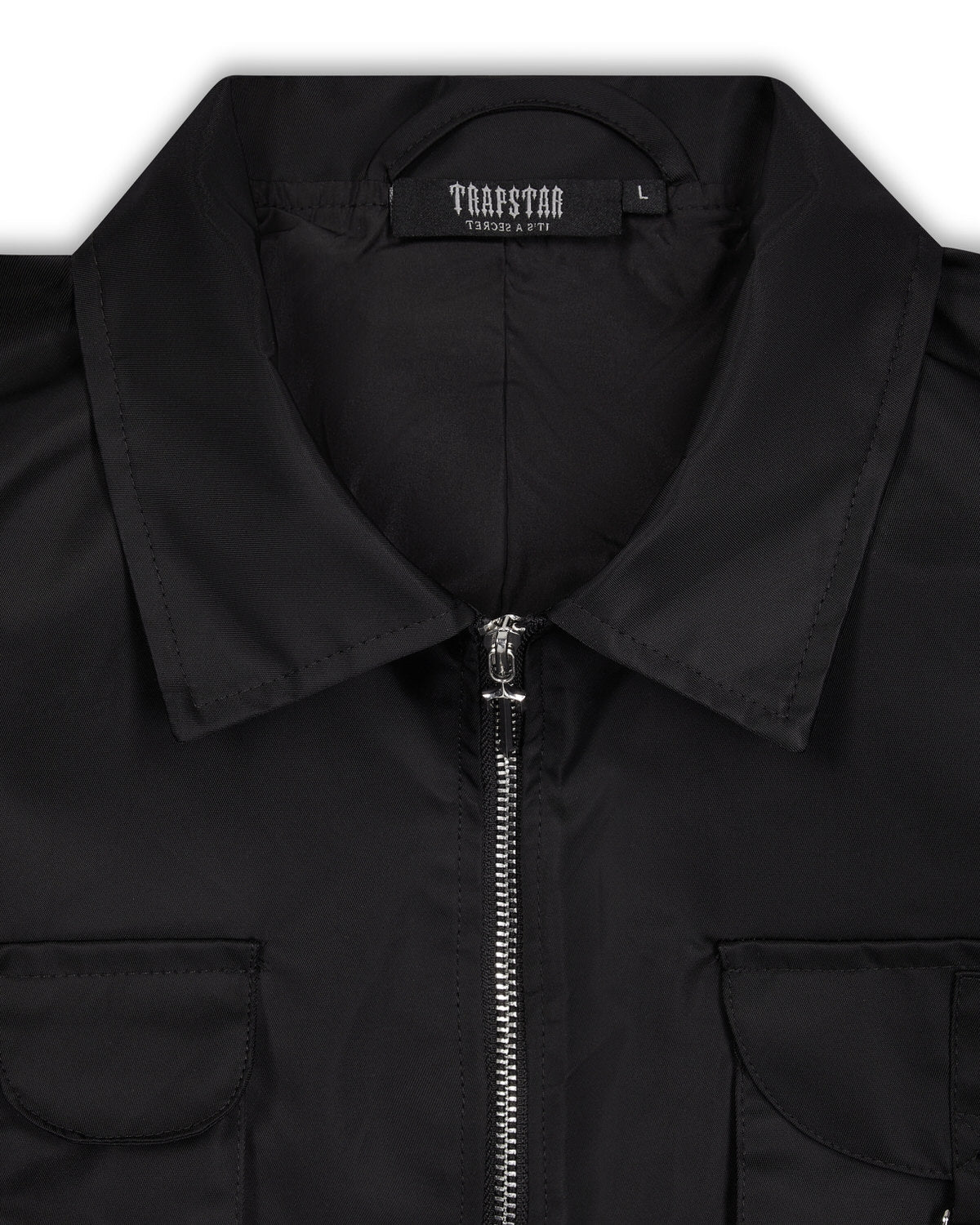 Black Mens Trapstar Nylon Twill Coach Jackets | DJX-593042