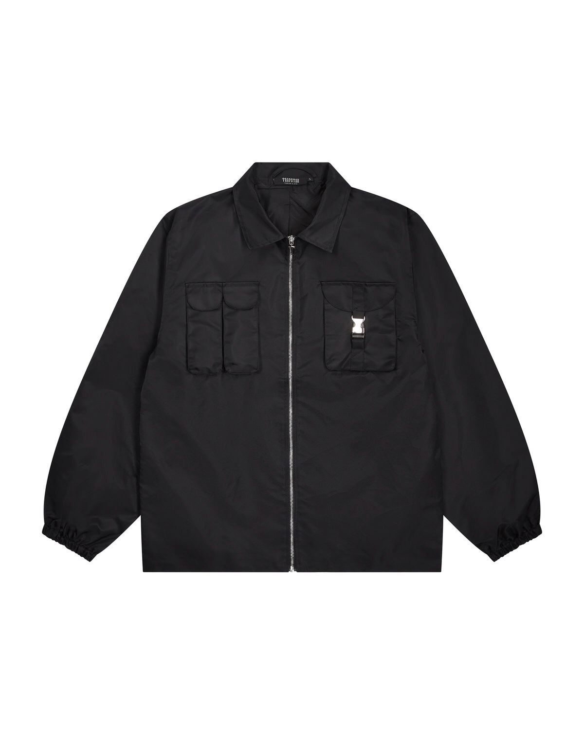 Black Mens Trapstar Nylon Twill Coach Jackets | DJX-593042