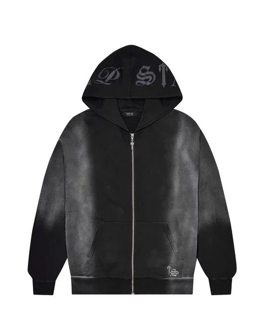 Black Mens Trapstar Script Hoodie | NIK-896743