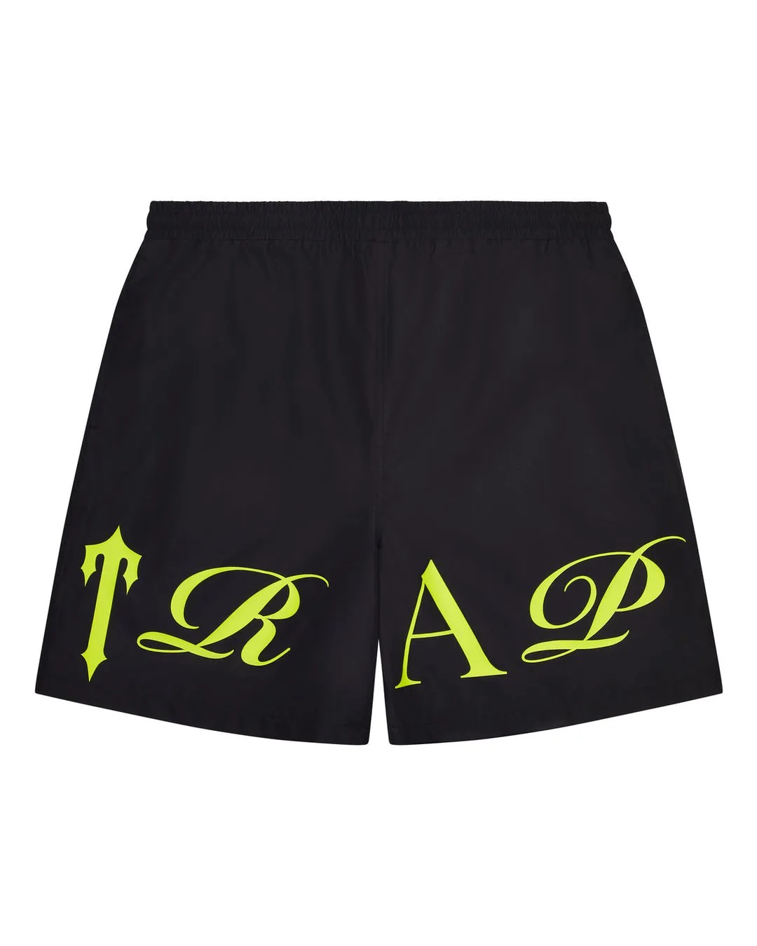 Black Mens Trapstar Script Shell Shorts | USX-741325