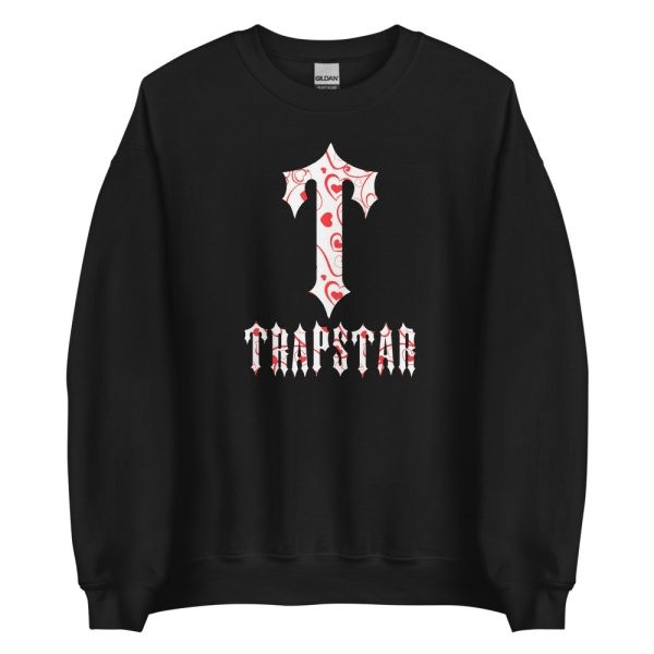 Black Mens Trapstar T-For Hearts Sweatshirts | RVT-684172