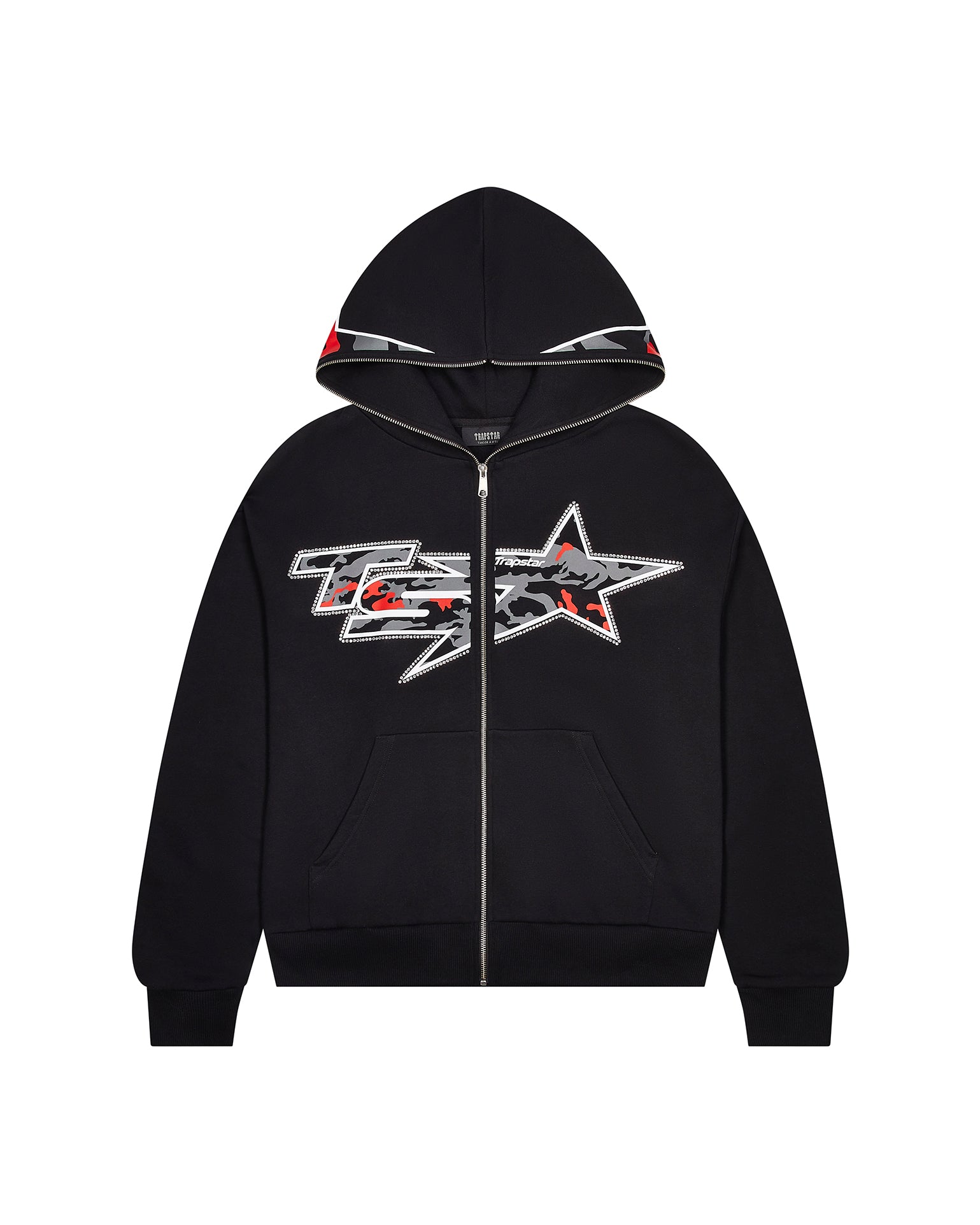 Black Mens Trapstar TS Star Camo Hoodie | GYP-269418