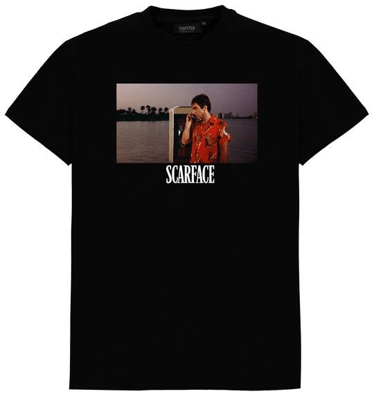 Black Mens Trapstar X Scarface T-Shirt | WCL-871954