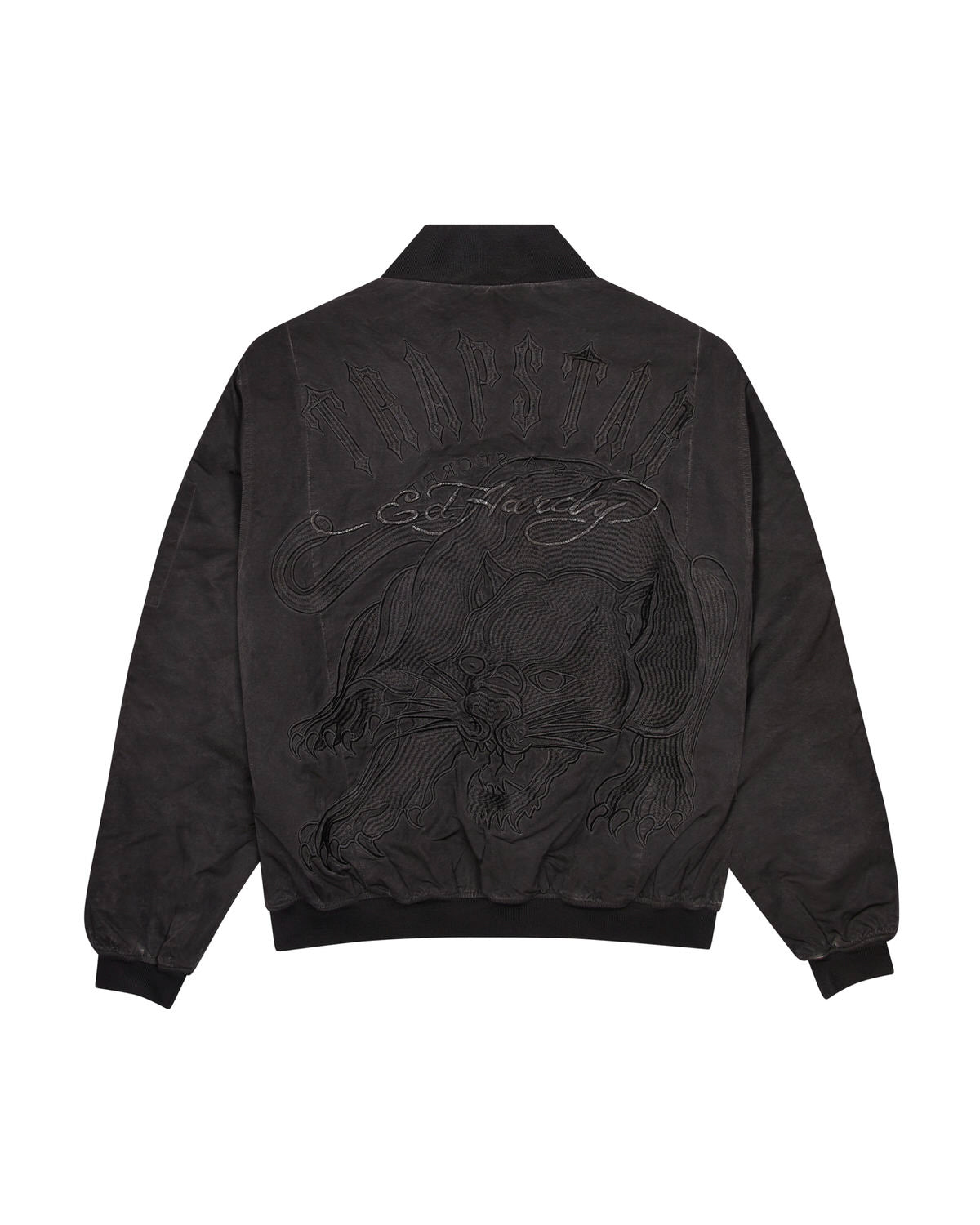 Black Mens Trapstar x Ed Hardy Bomber Jackets | RBD-164723