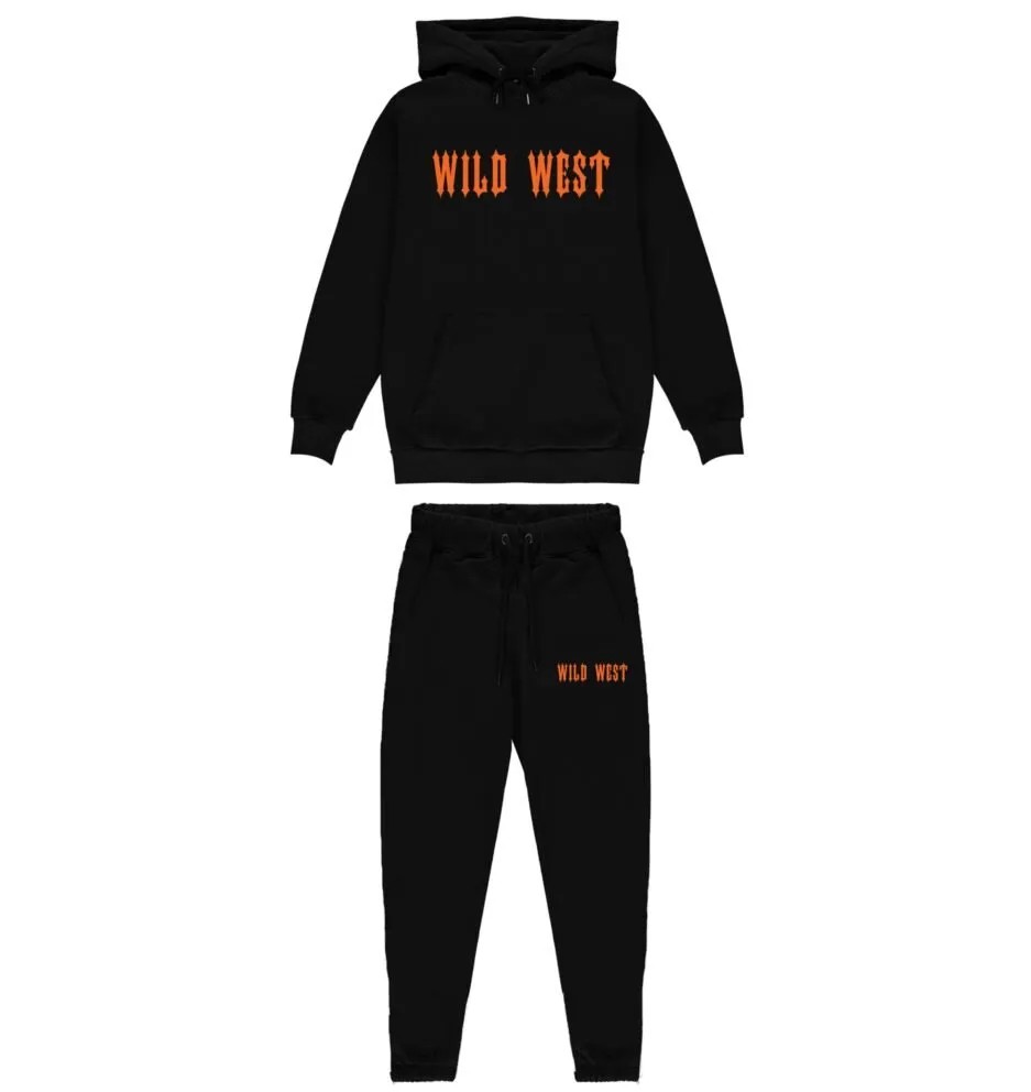 Black Mens Trapstar Wild West Tracksuits | NSM-159237