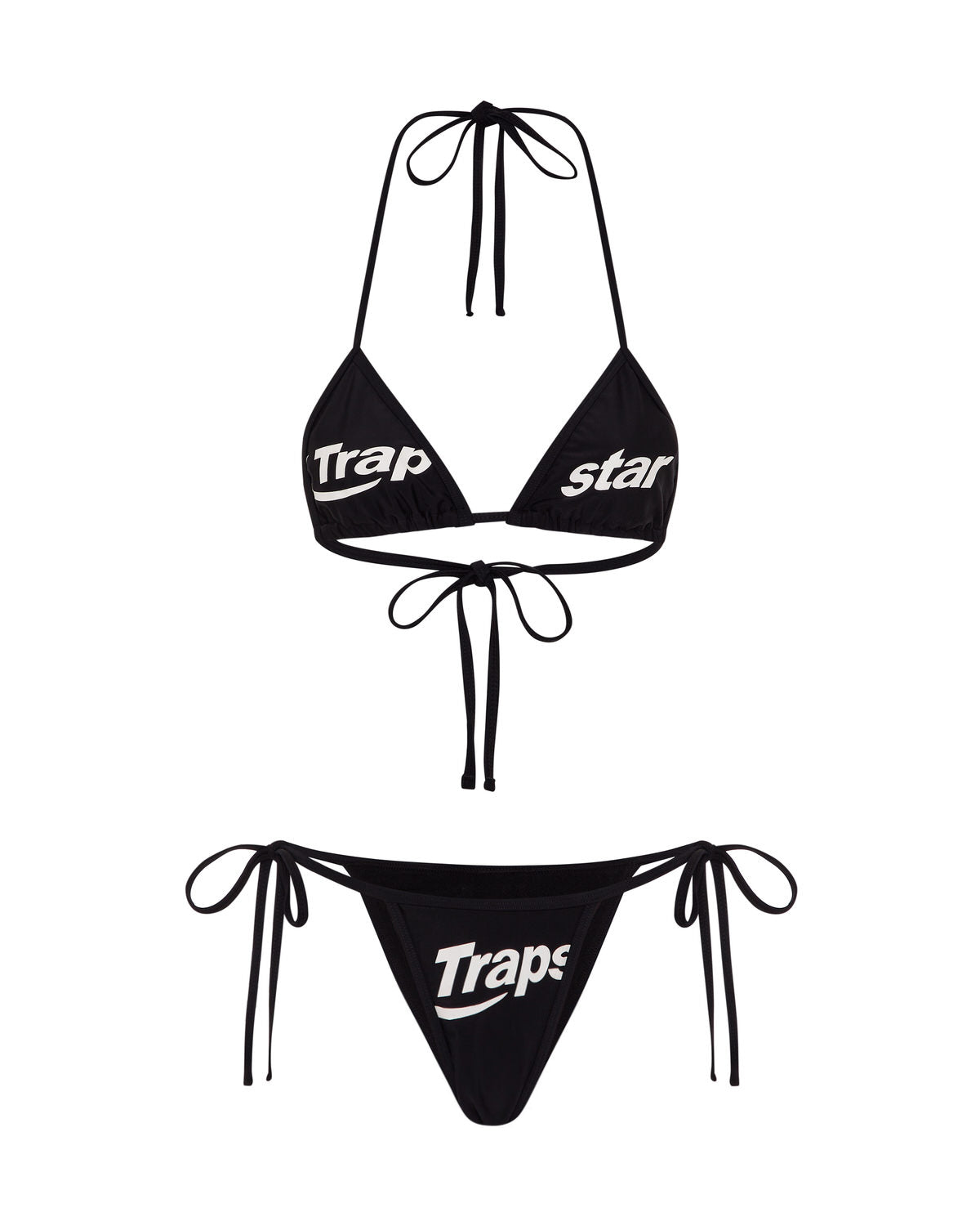 Black Womens Trapstar Hyperdrive Tie Side Bikini Bottoms | UNT-325691