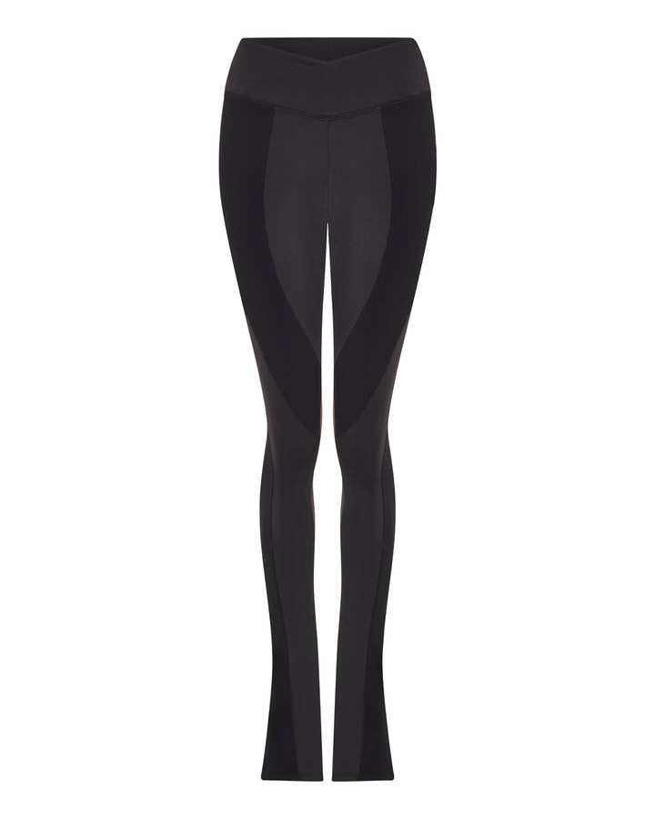 Black Womens Trapstar TS Star Contour Panel Fitted Trousers | PBY-847630