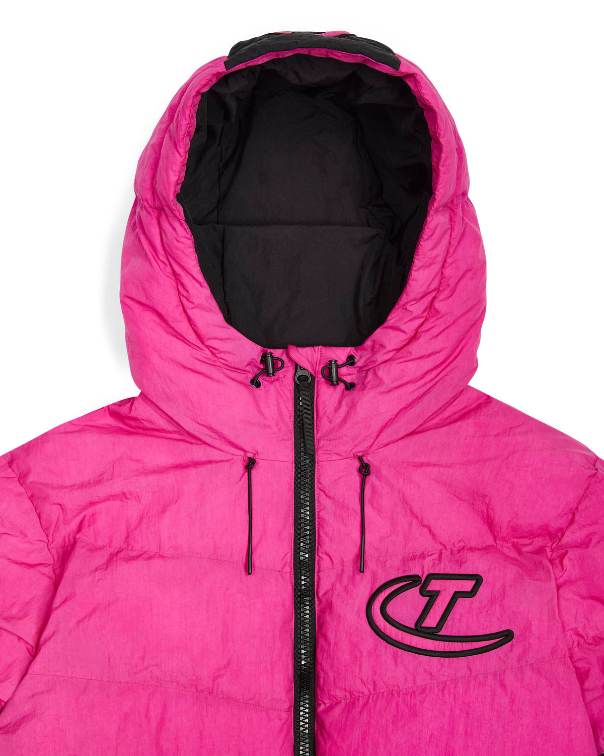 Black / Pink Mens Trapstar Hyperdrive Hooded Puffer Jackets | SNA-583162