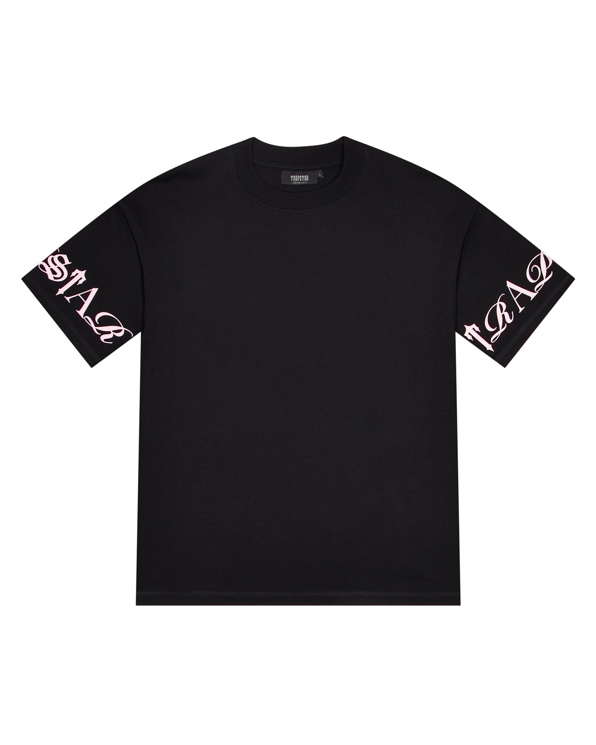 Black / Pink Mens Trapstar Script T-Shirt | ZKT-374650