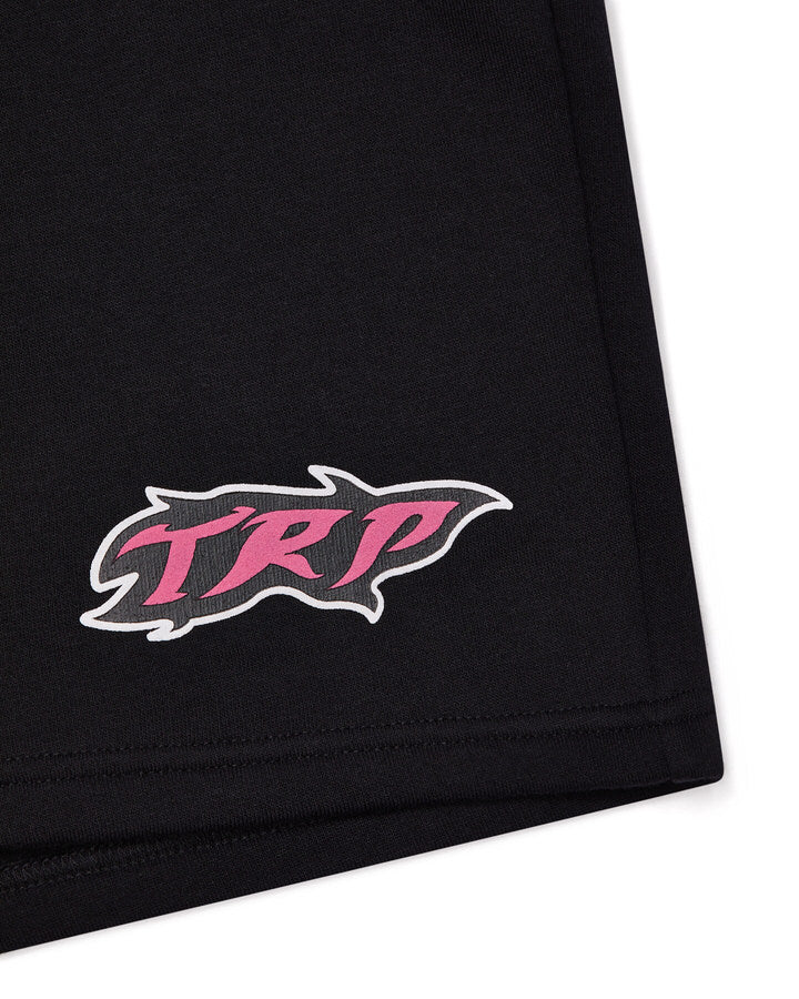 Black / Pink Mens Trapstar TRP Flame Shorts | AZI-539067