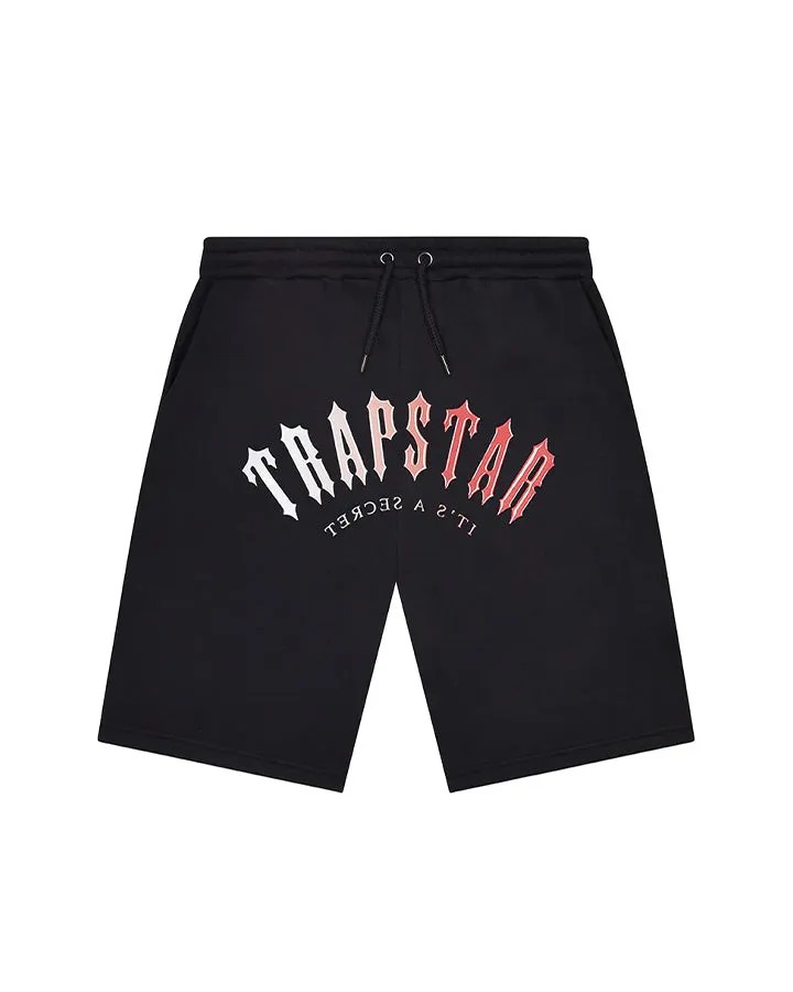 Black / Red Mens Trapstar Irongate Arch Gel Shorts | MZK-124370