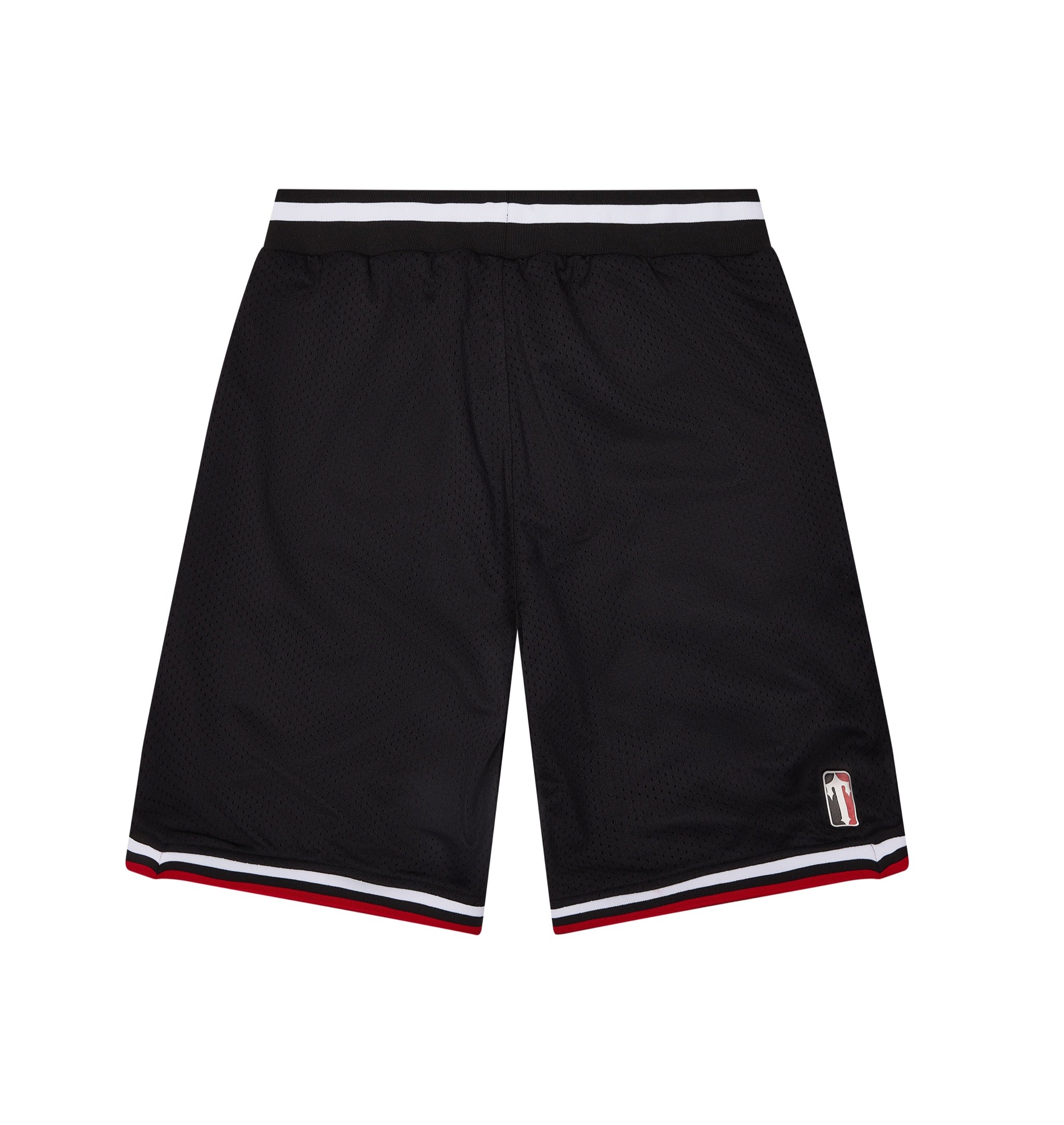 Black / Red Mens Trapstar It's A Secret Irongate Arch Shorts | IMV-175483