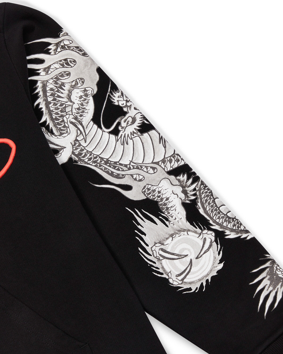 Black / Red Mens Trapstar x Ed Hardy Script Hoodie | PJB-726150