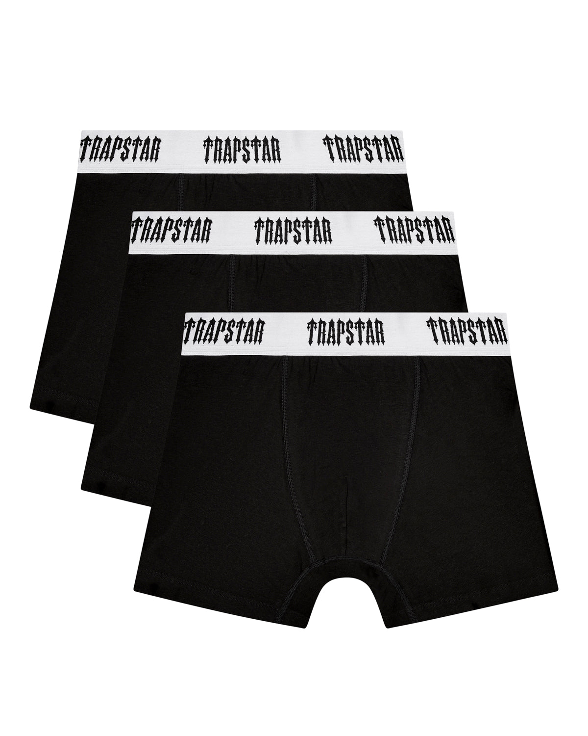 Black / White Mens Trapstar 3 Pack Boxer | QGL-854796