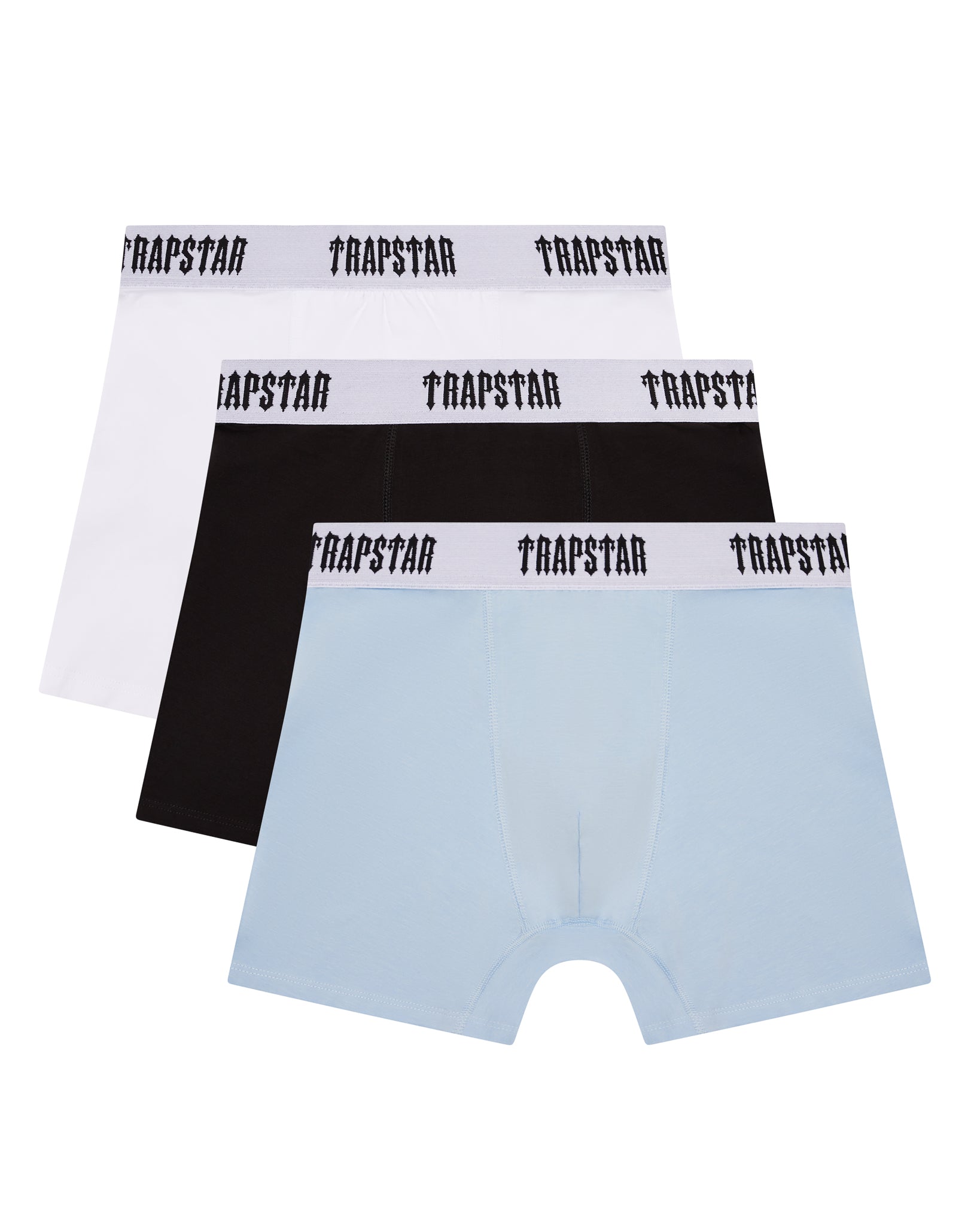 Black / White / Light Blue Mens Trapstar 3 Pack Boxer | LYV-509731