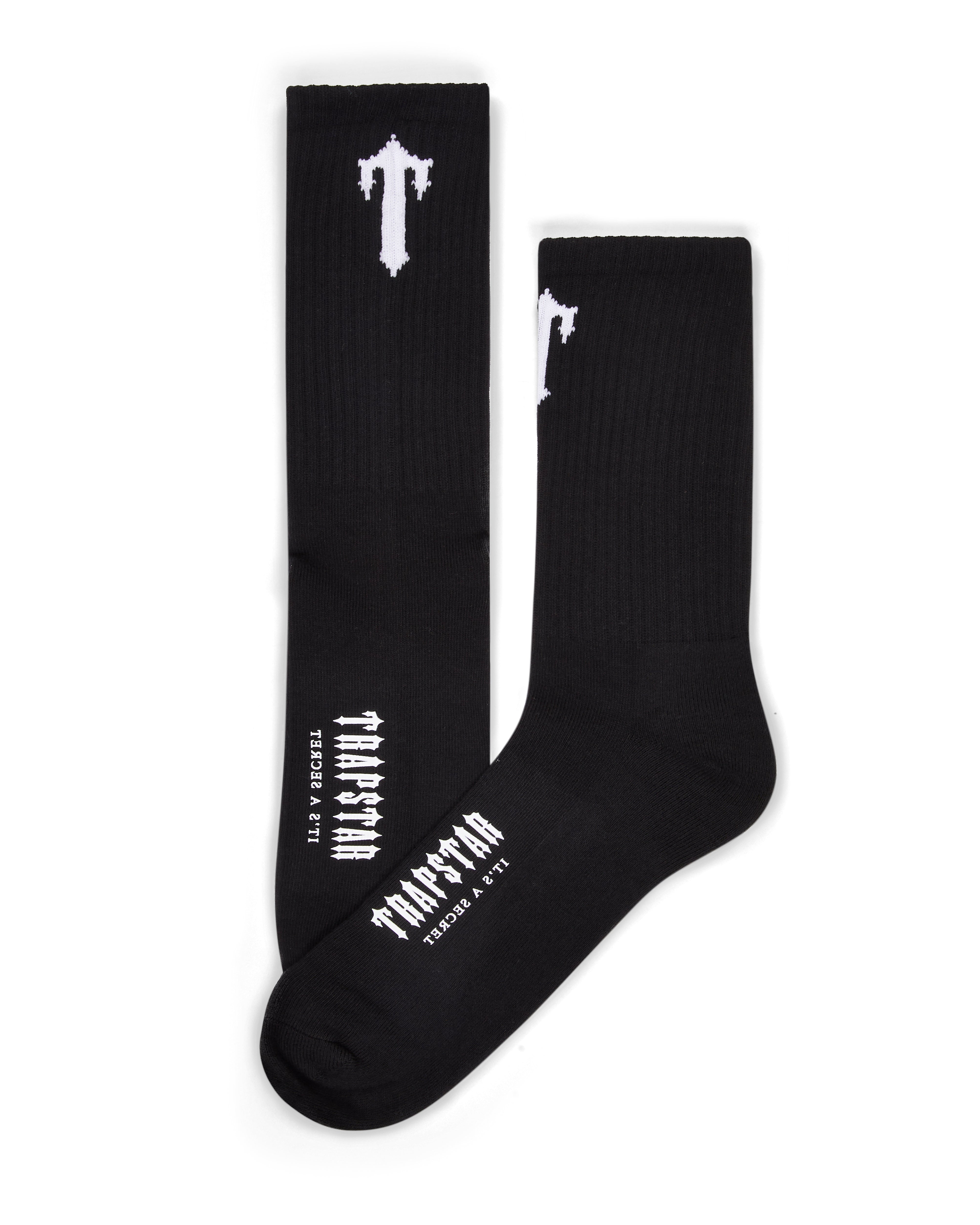 Black / White / Red Mens Trapstar 3 Pack Irongate T Socks | PEX-240957