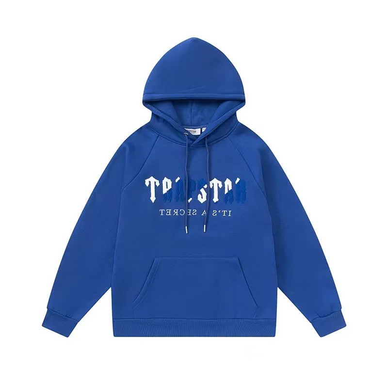 Blue Mens Trapstar Blue Logo Hoodie | OEF-695310