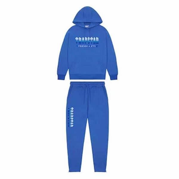 Blue Mens Trapstar Chenille Decoded 2.0 Hooded Tracksuits | AXR-590471