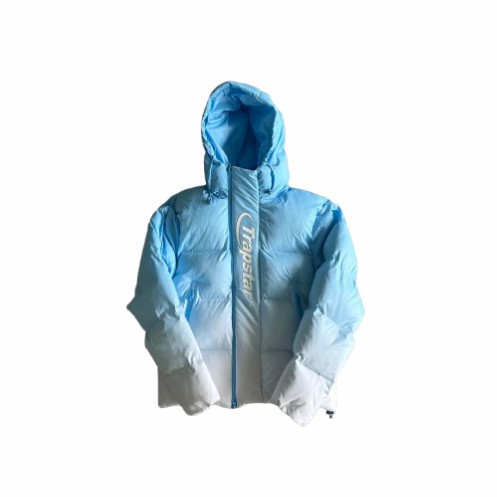 Blue Mens Trapstar Decoded 2.0 Cashmere Hooded Puffer Jackets | OGV-627438