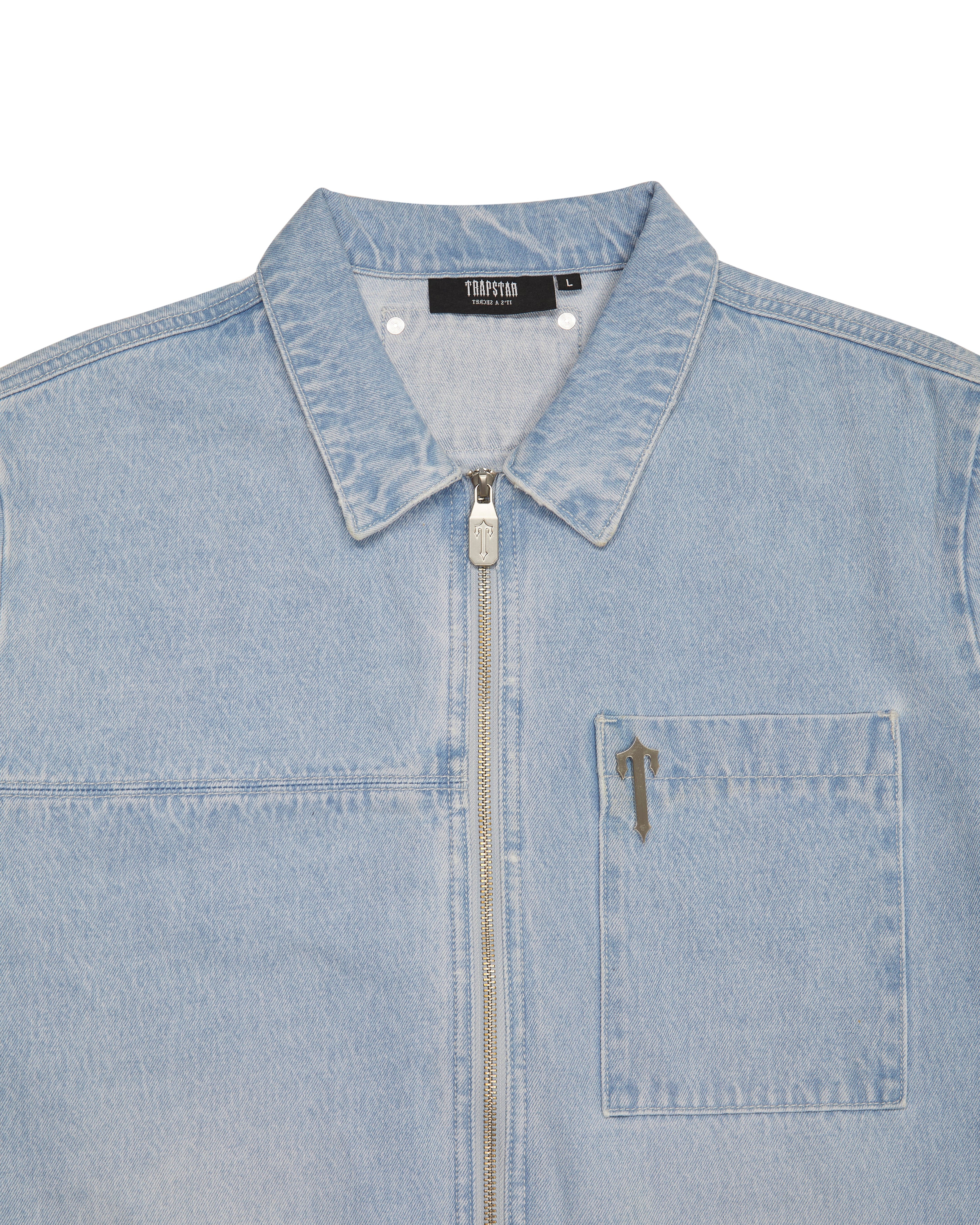 Blue Mens Trapstar Deconstruct Rivet Shirts | UMS-728506