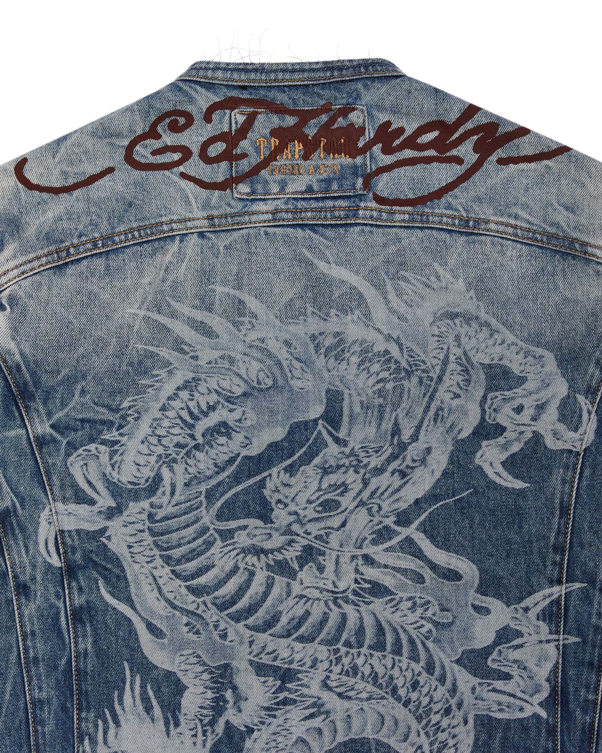 Blue Mens Trapstar x Ed Hardy Denim Jackets | AYV-638425