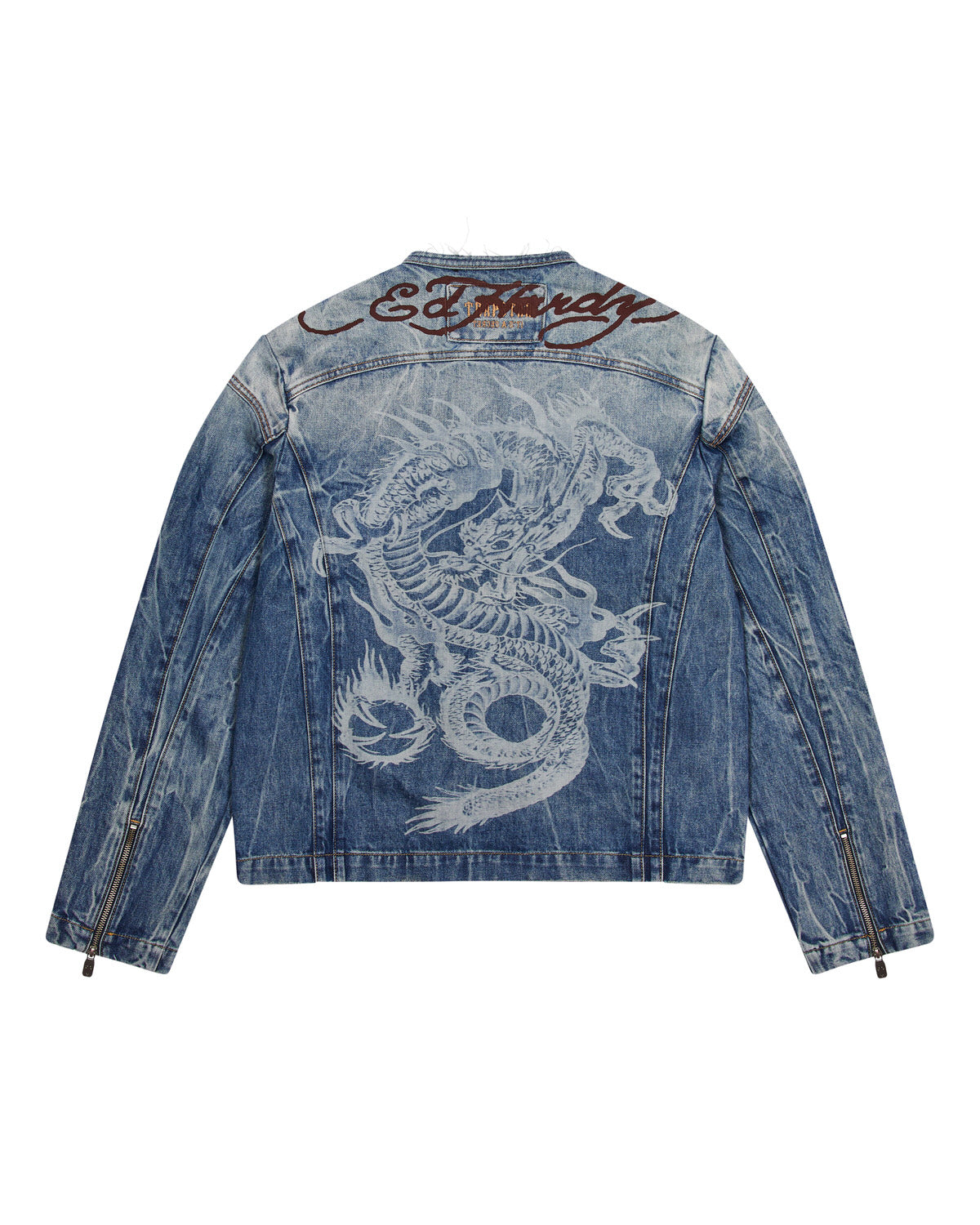 Blue Mens Trapstar x Ed Hardy Denim Jackets | AYV-638425